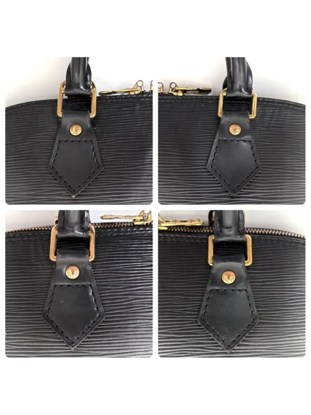 Louis Vuitton Epi Alma PM Handbag Noir Black Gold